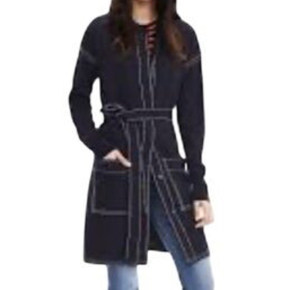 Banana Republic Contrast Stitch Sweater Coat